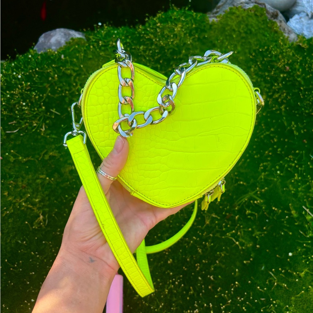 Neon Heart-Shaped Crossbody Bag